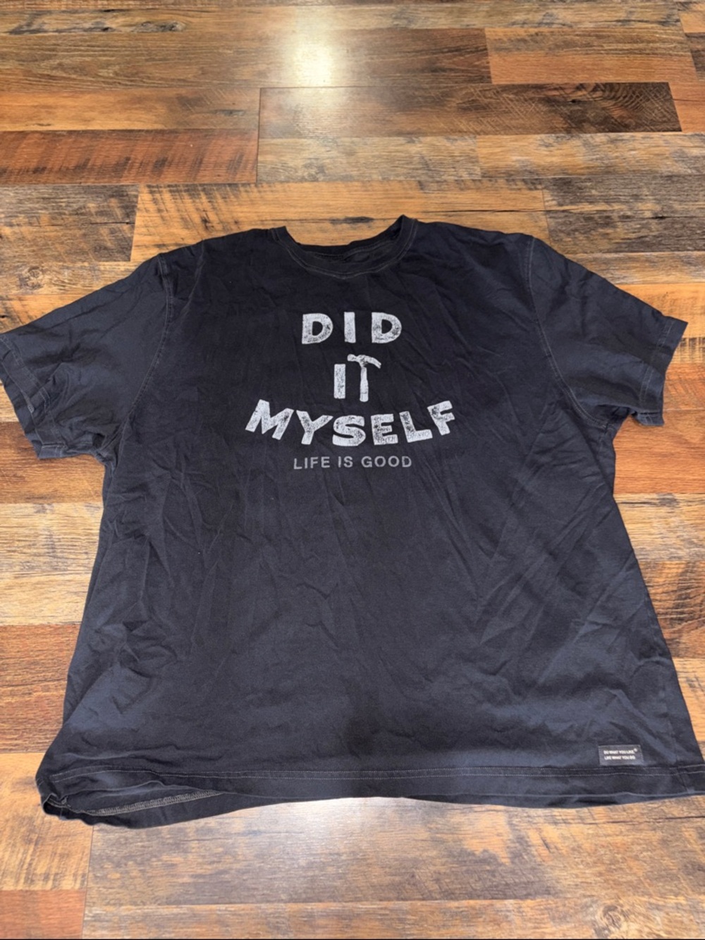 Life Is Good Black 'Did It Myself' Short-Sleeve Graphic Tee